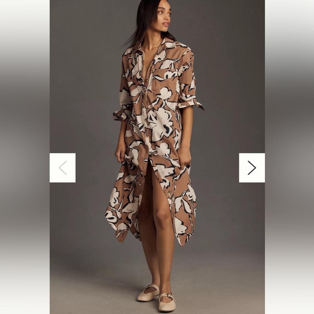 The Soren Long-Sleeve Shirt Dress by Maeve / Anthropologie
